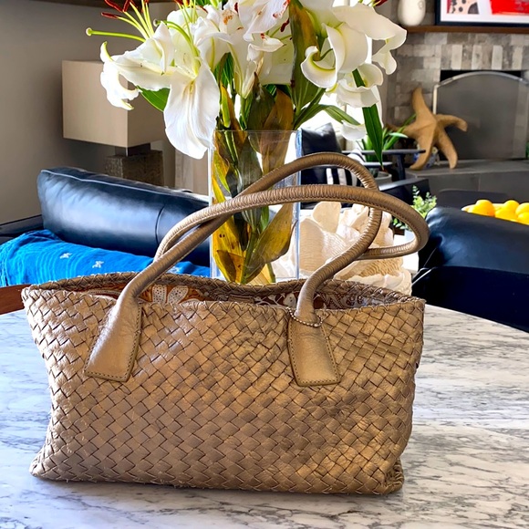 Fossil Handbags - Buttery Gold Woven Leather Fossil Bag